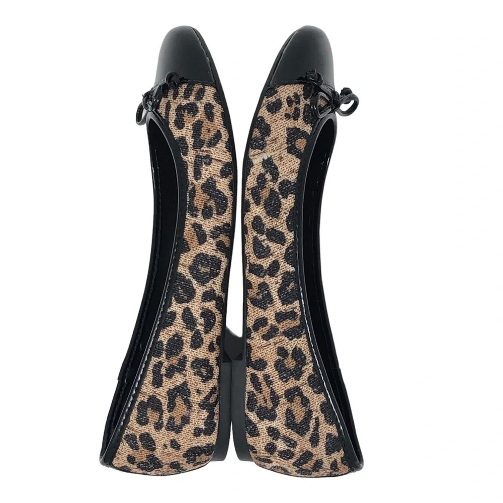 Arezzo Leopard Print Cap‎ Toe Ballet Flat